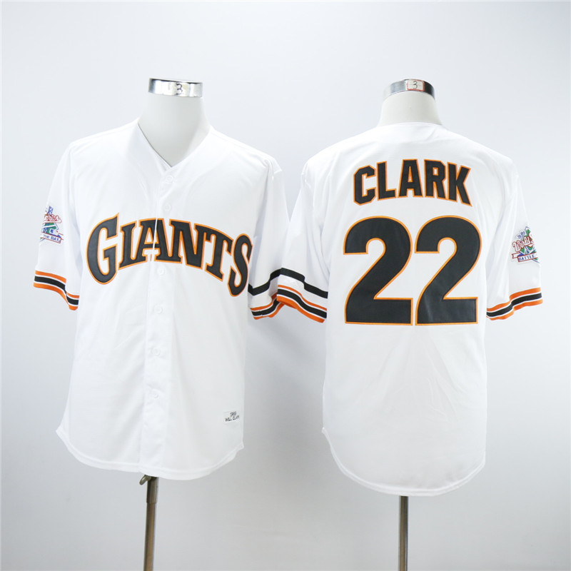 Men San Francisco Giants #22 Clark White Throwback 1989 MLB Jerseys->san francisco giants->MLB Jersey